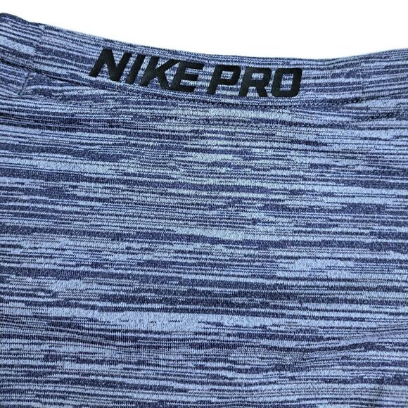 Nike Pro Drifit Mens Medium Performance Long Sleeve Heather Blue Gray Tshirt - Picture 6 of 11